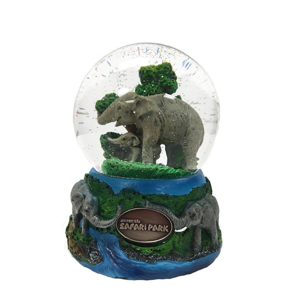 Elephant and Globe Logo - Musical Water Globe – Safari Park Elephant Family - Shop San Diego Zoo