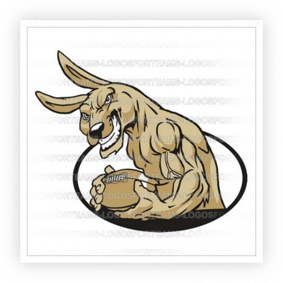 Kangaroo Sports Team Logo - Mascot Logo Part of a Football Kangaroo Graphic