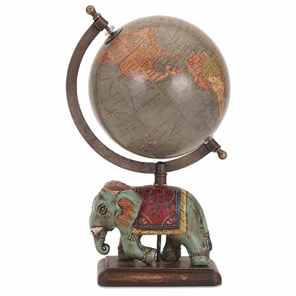 Elephant and Globe Logo - Dara Elephant Globe (Large) | Decorative Accent for Home