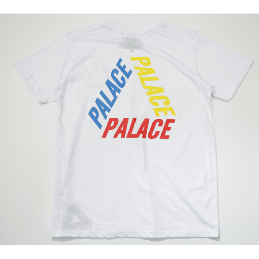 Tricolor Triangle Logo - Palace Tricolor Triangle Logo T Shirt (White)