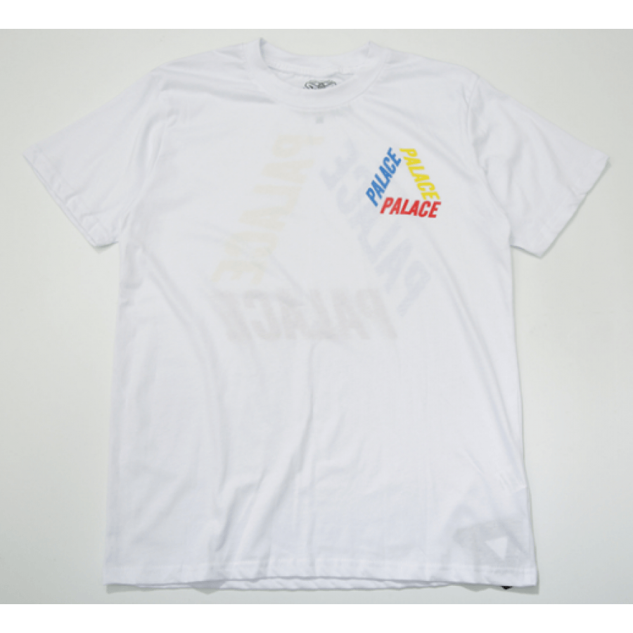 Tricolor Triangle Logo - Palace Tricolor Triangle Logo T-Shirt (White)