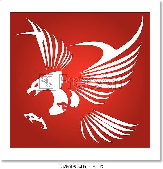 Red White Eagle Logo - Free art print of White eagle, hawk, falcon. White eagle isolated
