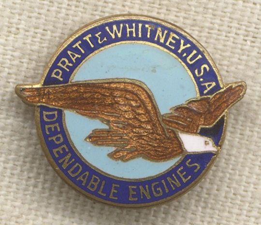 Antique Pratt and Whitney Logo - Beautiful 1930's Enameled Pratt & Whitney Aircraft Engines