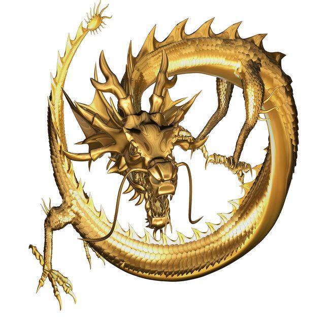 Maya Dragon Logo - Golden dragon 3D model Maya files free download