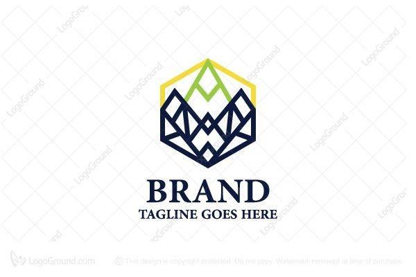 Three Mountain Logo - Exclusive Logo 95254, Hexagon Mountain Logo | LOGOS FOR SALE ...