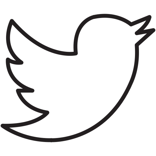Thin Black and White Twitter Logo - Media icon, media icon, social icon, public icon, tweet icon