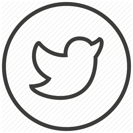 Thin Black and White Twitter Logo - Social media, tweet, twitter icon