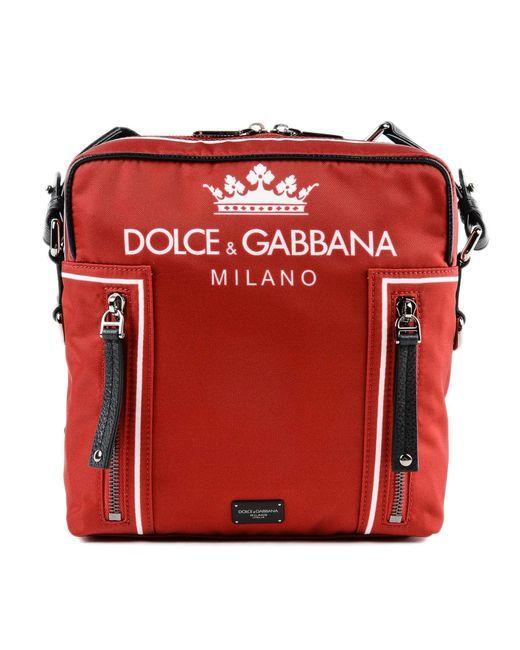 Red Cross Bag Logo - Dolce & Gabbana Logo Shoulder Bag in Red for Men - Save ...