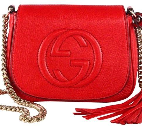 Red Cross Bag Logo - Gucci Soho Chain Disco Logo Leather Red Cross Body Bag : Cheap Gucci ...