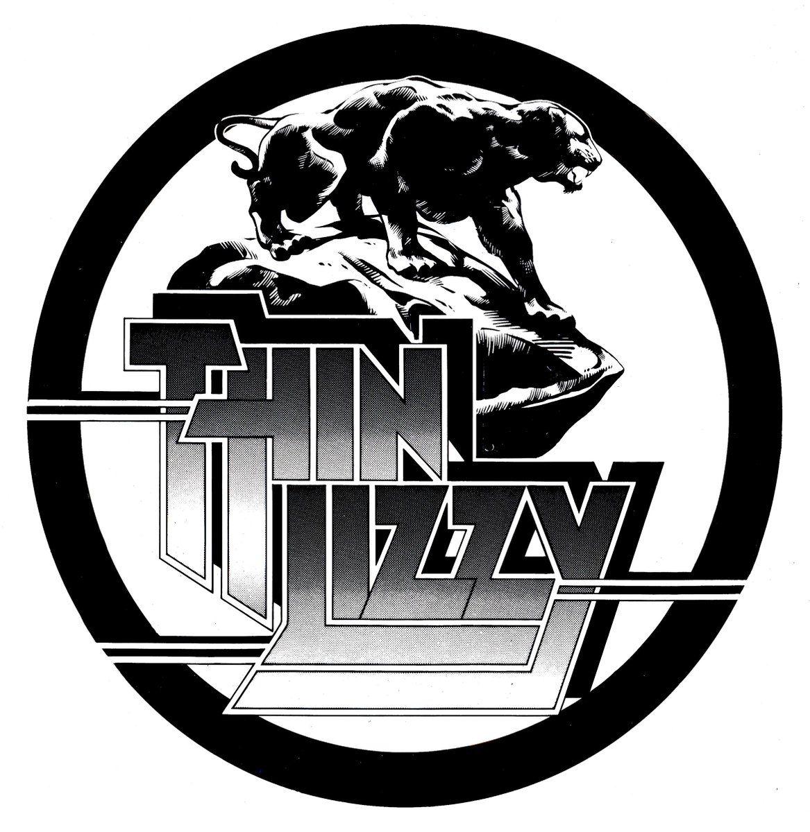Thin Black and White Twitter Logo - JIM FITZPATRICK Lizzy Black Panther logo.1973. Pen