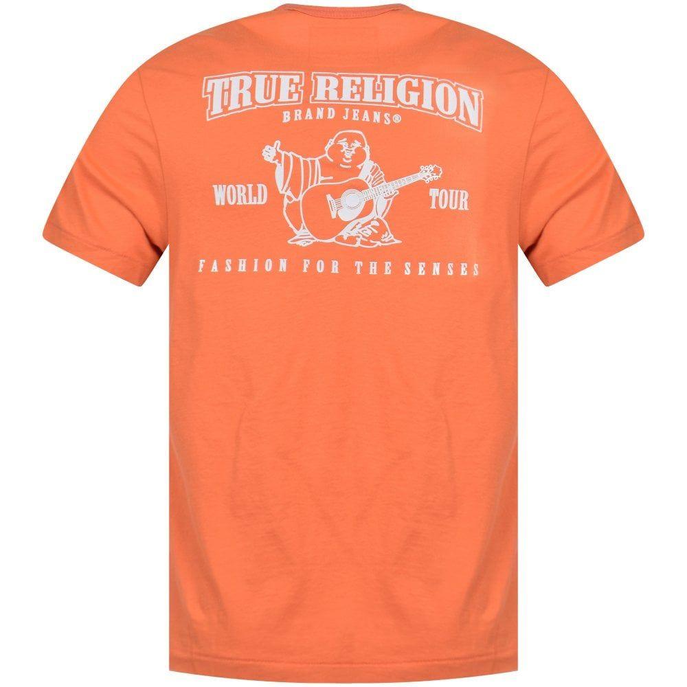 All Orange and White Logo - TRUE RELIGION Orange White Logo T Shirt From Brother2Brother UK