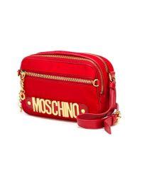 Red Cross Bag Logo - Moschino Logo Crossbody Bag in Red