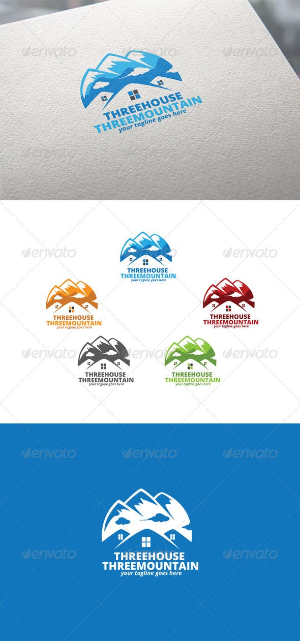 Three Mountain Logo - Three House & Three Mountain Logo by astanadesign | GraphicRiver