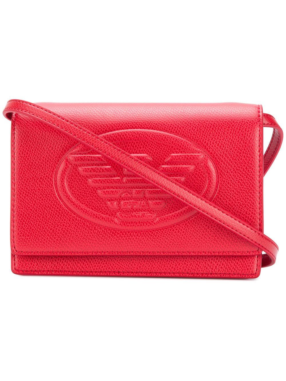 Red Cross Bag Logo - Emporio Armani Crossbody Bag With Logo in Red - Lyst