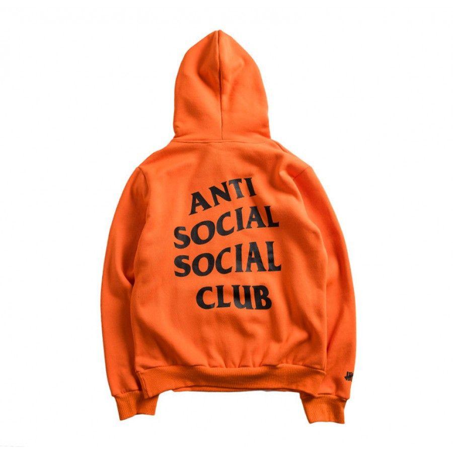 Undefeated Anti Social Social Club Logo - Anti Social Social Club Assc Undefeated Paranoid Pouch Hoodie (Orange)