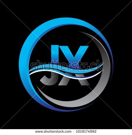 JX Logo - initial letter logo JX company name blue and grey color on circle