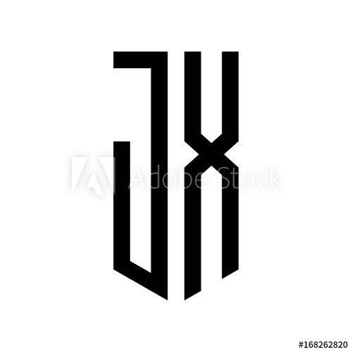 JX Logo - initial letters logo jx black monogram pentagon shield shape
