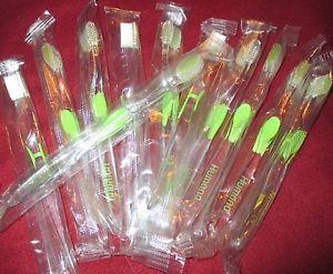 Bright Clear Logo - LOT OF 12 CLEAR GRIP ADULT TOOTHBRUSHES LOGO HUMANA BRIGHT GREEN