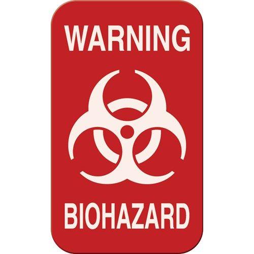 Five Red White Letter Logo - Magnetic Warning, Biohazard Sign, Red with White Letters, 3