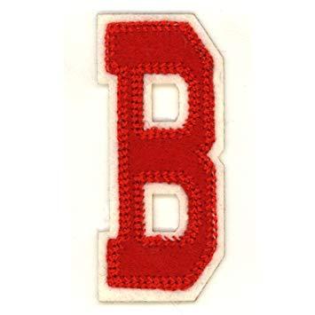 Five Red White Letter Logo - Applique Varsity Letters - B - Applique Varsity Letters (£1.20 per ...