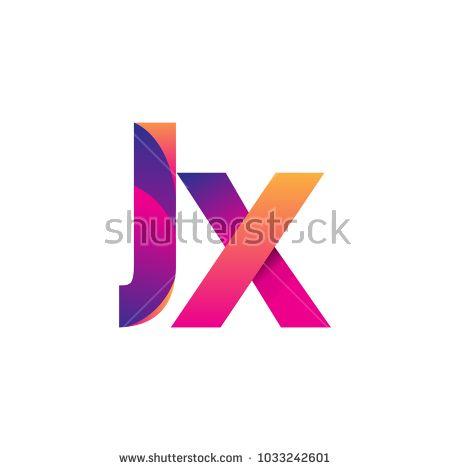 JX Logo - Initial Letter JX Logo Lowercase, magenta and orange, Modern and ...