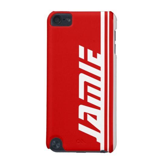 Five Red White Letter Logo - Named 5 letter red & white stripe sports ipod case | Zazzle.co.uk