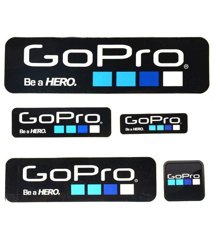 White GoPro Logo - 9 Pieces Black and white Stickers with Go pro Hero Logo Icon Gopro ...