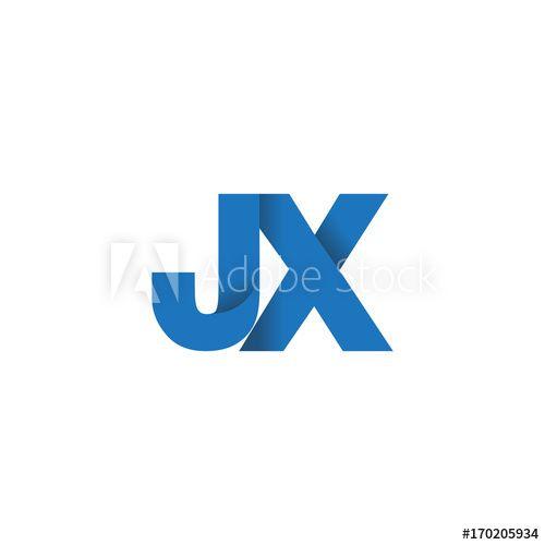 JX Logo - Initial letter logo JX, overlapping fold logo, blue color - Buy this ...