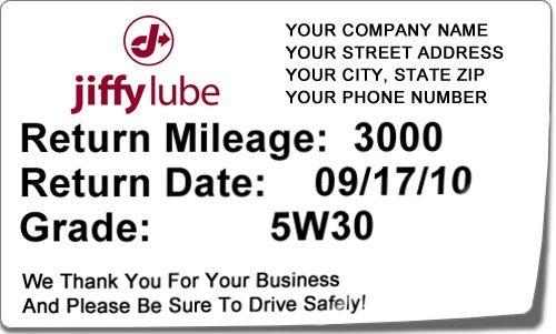 Jiffy Lube Logo - Jiffy Lube Logo Reminder Sticker static cling labels. 500 per roll.