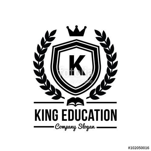Black Swirl Resorts Logo - King education logo luxury crest brand identity for school and ...