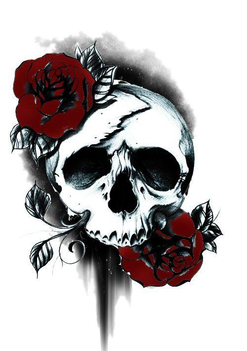 Skull and Roses Logo - Skull and roses tattoo | art | Tattoos, Skull tattoos, Rose tattoos