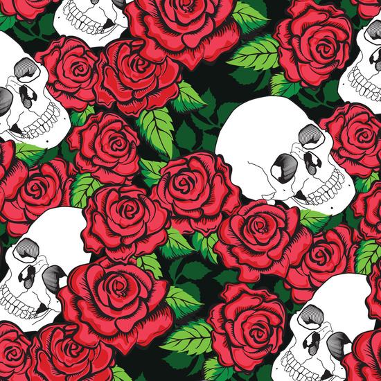 Skull and Roses Logo - Skull and Rose Color Print | sirenarts.com