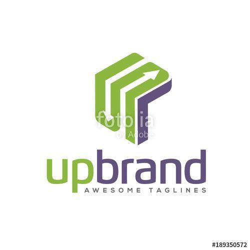 Up Arrow Logo - Arrows up logo rectangle logo, letter UP arrow link business logo ...