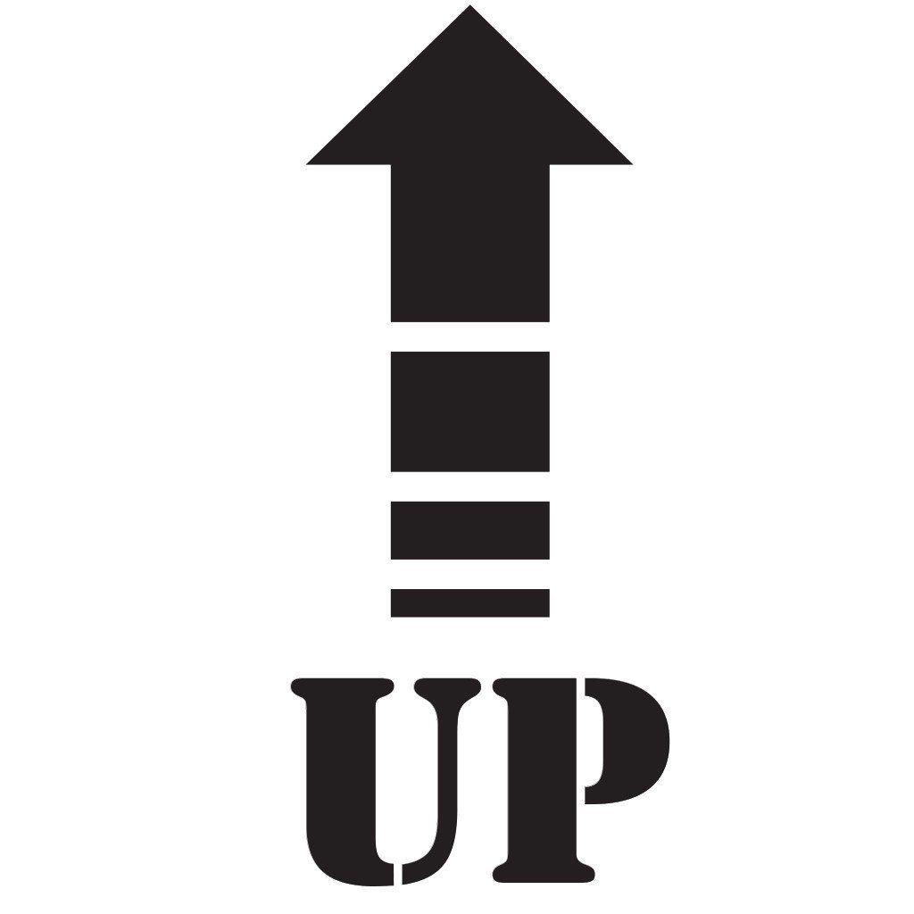 Up Arrow Logo - Up Arrow Shipping Symbol Stencil – Stencil Ease