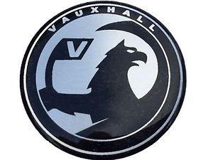 Vauxhall Logo - BLACK SILVER VAUXHALL AFTERMARKET STEERING WHEEL HORN BUTTON CENTRE ...
