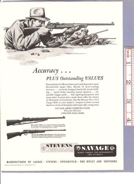 Vintage Savage Guns Logo - Vintage Original 1947 SAVAGE STEVENS Rifles # 416- 84 Springfield