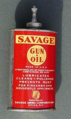 Vintage Savage Guns Logo - Savage Arms Vintage Gun Oil Indian HeadTin, Gun Grease & Paper