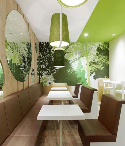 Green and White Restaurant Logo - Plushemisphere. Green, White and Fresh Restaurant Interior Design