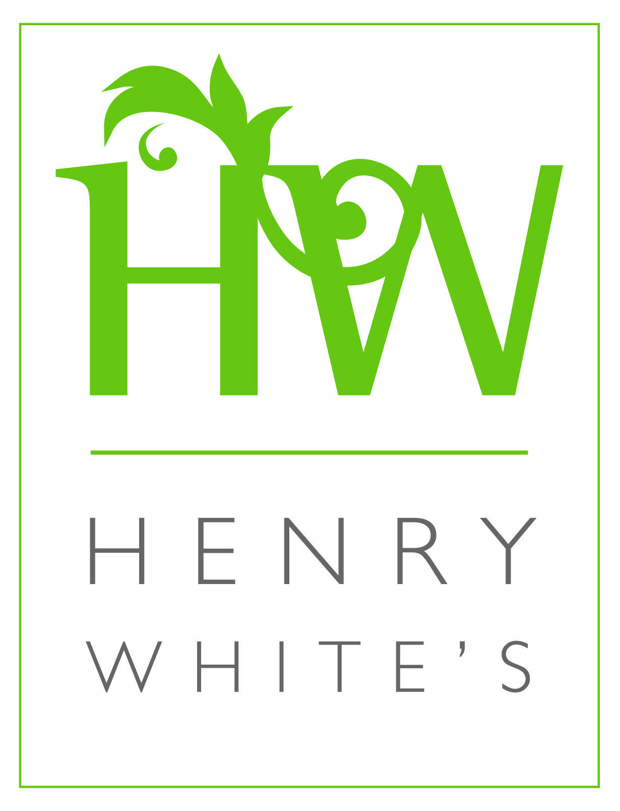 Green and White Restaurant Logo - Henry White's Restaurant
