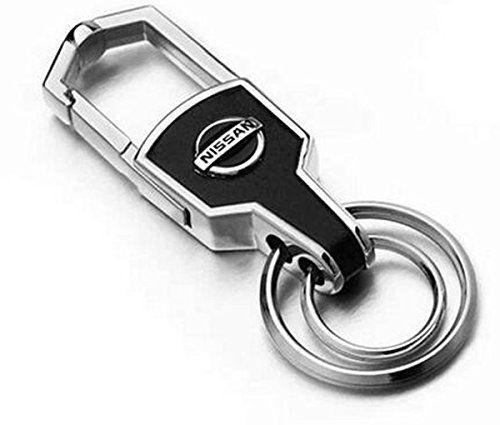 Car Keys Chains Logo - Nissan Logo Metal Keychain Titanium Emblem Auto Leather Car Key