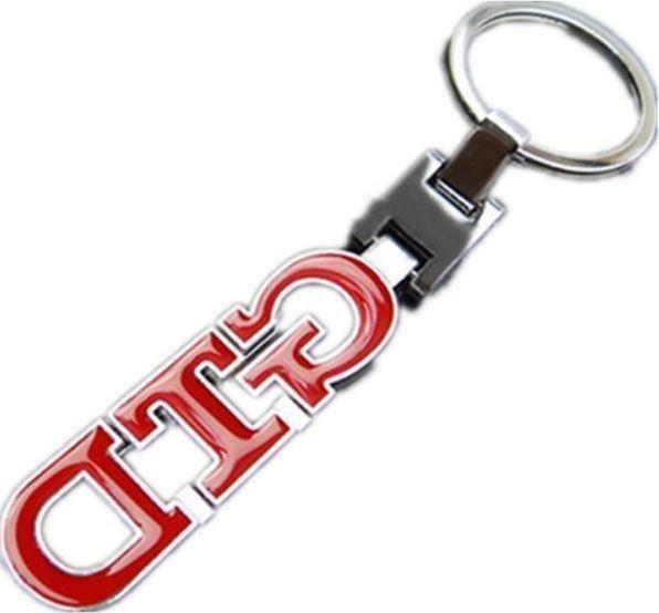 Car Keys Chains Logo - Car Key Chain for Golf Carts GTD Sided GTD Logo red Background