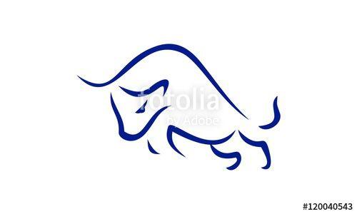 Blue Bull Logo - Blue Bull Line Logo Stock Image And Royalty Free Vector Files