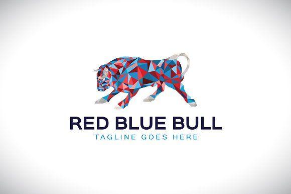 Blue Bull Logo - Red Blue Bull - Geometric Logo ~ Logo Templates ~ Creative Market