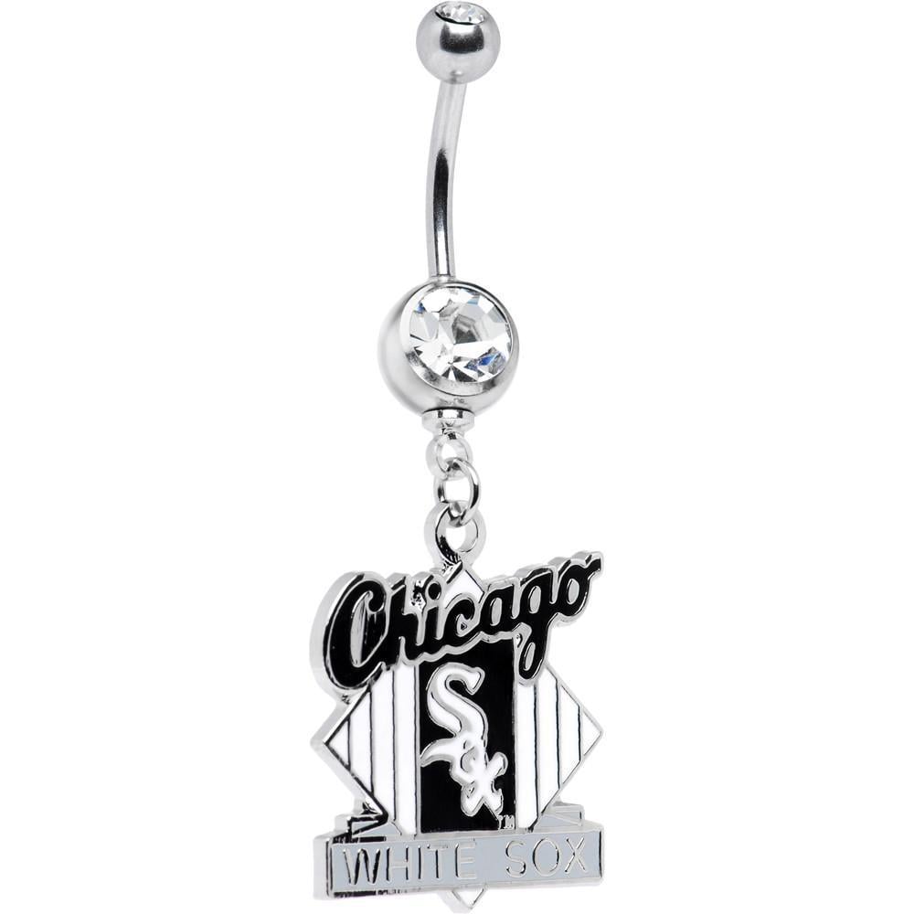 Double a Baseball Logo - Major League Baseball Logo Double Crystalline Gem Belly Ring