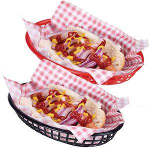 Food with Red Oval Logo - Details about Classic Fast Food Oval Baskets Pack of 6 Red or Black Burger,  Chips, Hotdogs