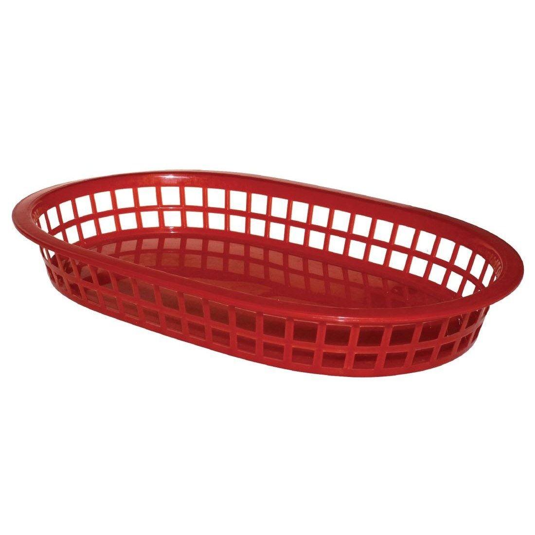 Food with Red Oval Logo - Oval Polypropylene Food Basket Red - Whitco