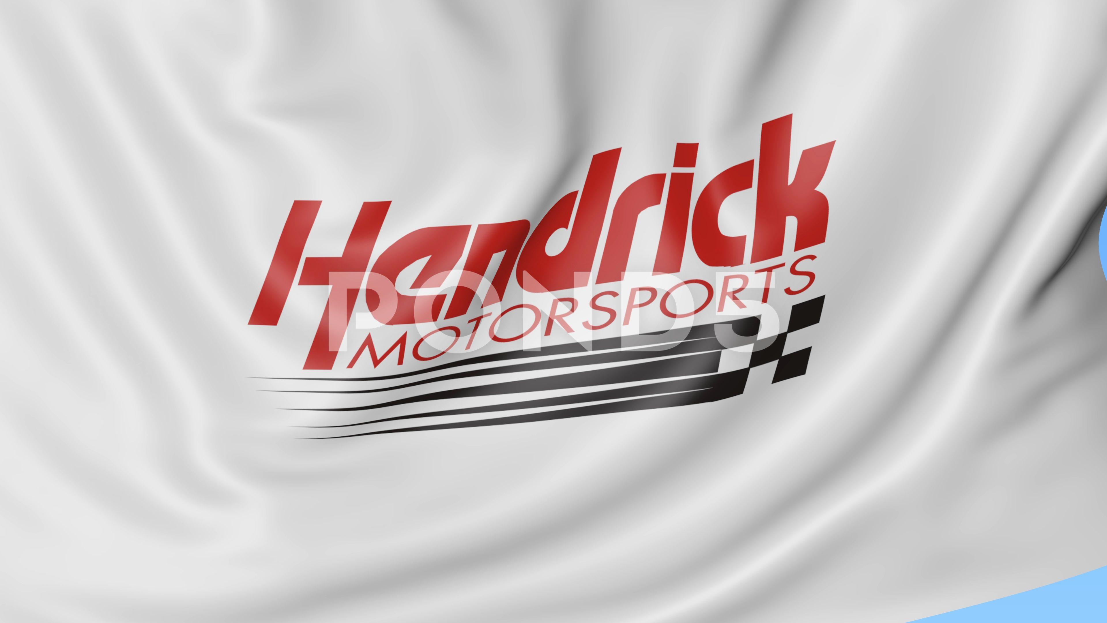Hendrick Motorsports Logo - Waving flag with Hendrick Motorsports logo. Seamles loop 4K ...