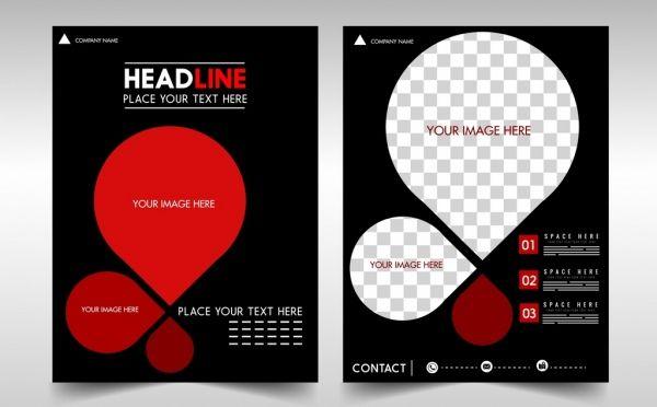 Red Checkered Logo - Business flyer rounded shapes red checkered decor Free vector