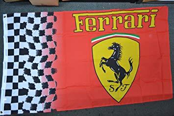 Red Checkered Logo - Amazon.com : Ferrari Red Checkered Flag 3' x 5' Auto Banner