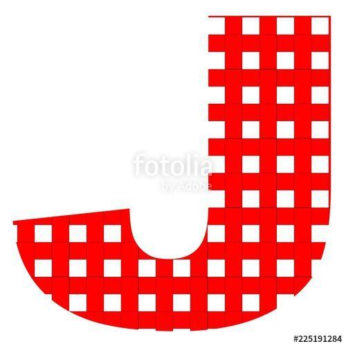 Red Checkered Logo - red checkered uppercase alphabet letter J